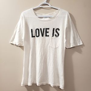"LOVE IS" - Zadig & Voltaire distressed pocket tee